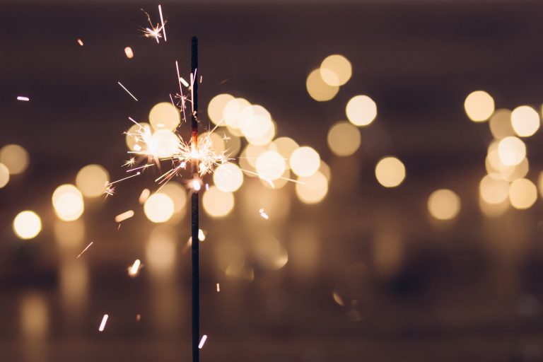 a sparkler that is sitting on a table.